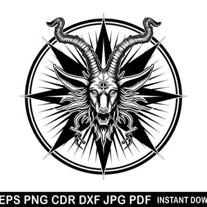 Devil Svg, Demon Png, Devil Silhouette, Dark Symbol Cut file for Cricut, Devil Clipart, Satanic Logo Vector, Goth Clip Art, Biker Decor