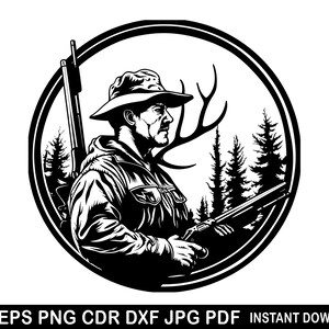 Pheasant Hunting SVG EPS PNG | Bird Hunter Silhouette | Hunter Club Logo | Clip Art | Decor | Decal | Cameo | Laser Fife |