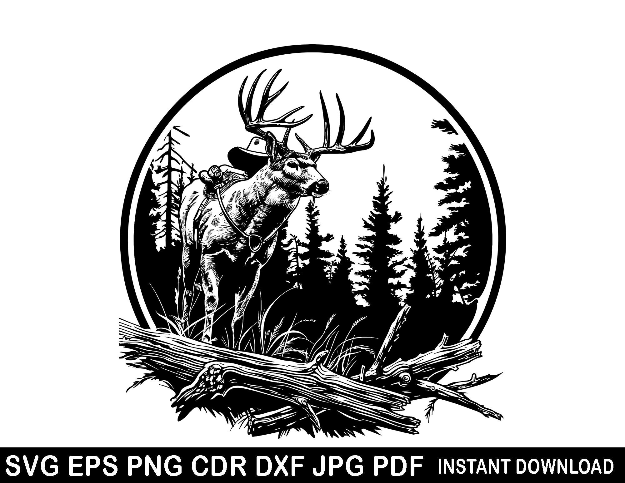 Hunter Svg File, Bow Hunting Logo, Deer Hunting Silhouette, Hunting ...