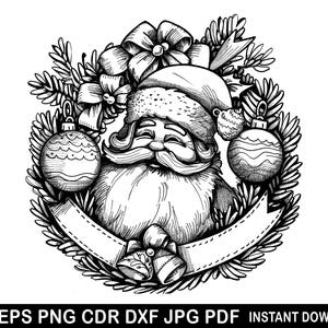 Feliz Natal Art Svg, Noite de Inverno svg, Arquivos de corte de Papai Noel de Natal, Silhueta de Véspera de Natal, Cartão de Presente de Feliz Natal, Floco de Neve Png Dxf