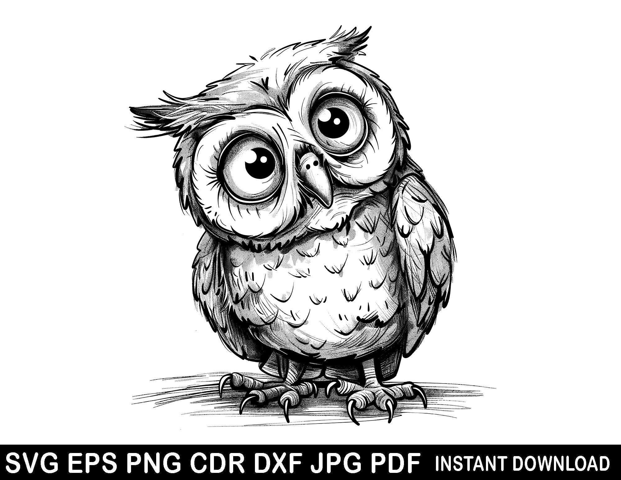 Owl svg files for cricut / Owl in the woods svg / Wild animal eps / Owl and moon dxf / Forest scene