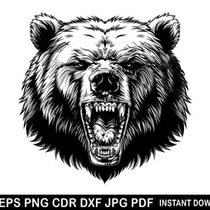 Bear Svg, Grizzly Bear Eps, Bear Png, Wild Animals Vector, Bear Clipart, Bear Silhouette, Bear Tshirt