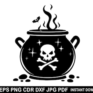 Halloween Cauldron svg, Cauldron dxf png, Cauldron vector, Cauldron clipart, Witches Cauldron svg, Witch Potion Silhouette, Halloween Decor