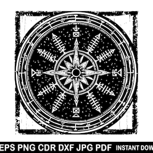 Viking Compass Svg, Celtic Compass Svg, Celtic Knot Svg, Celtic Tree Of Life CLipart, Laser Cut Files, Nordic Logo, Celtic Silhouette