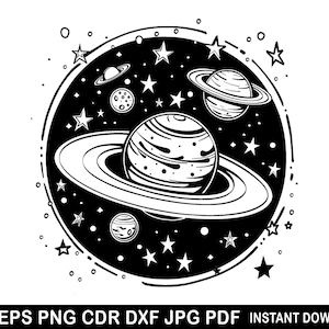 Outer Space Clipart, Planets Clipart, Planets Logo, Outer Space Decor, Astronaut Clipart, Spaceship Shirt, UFO Decal, Sublimation Laser File