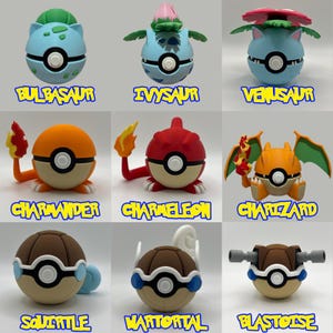 Pokemon Character Pokeball Collection GEN 1 | 3D Printed Display Set | Pokemon Fan Gift (PART ONE)