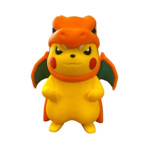 Adorable 3D Printed Pikachu Cosplay Charizard Figure: Collectible Nintendo Fan Art