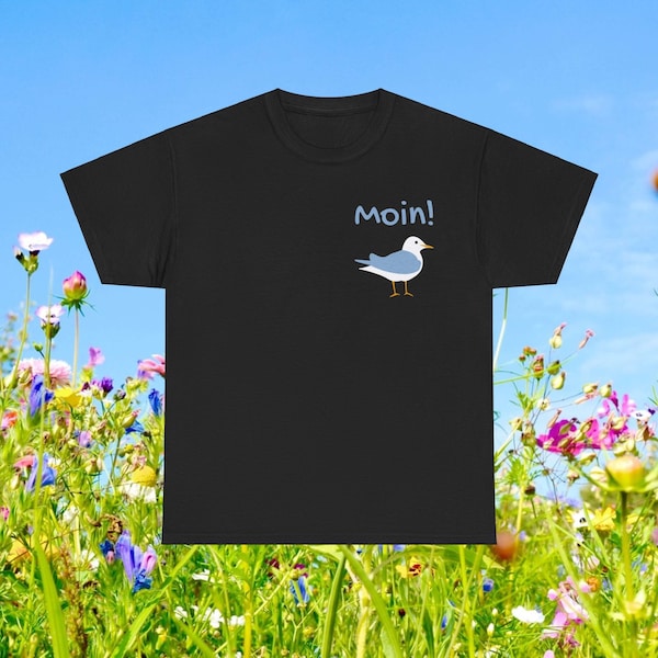 T-Shirt "Moin", Möwe, Norden, Küste, Meer, Ostsee, Nordsee, Freundschaft, Lifestyle, Meme, witzig
