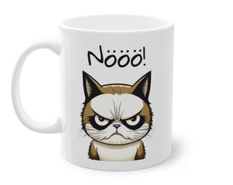 Bekerontwerp "Nööö!", Grumpy Cat, kat, mok, koffie, koffie, thee, kantoor, cadeau