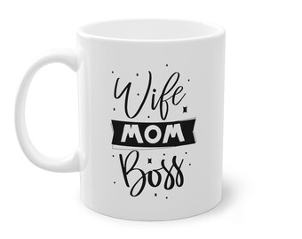 Mug design "Femme Maman Boss", Fête des Mères, maman, maman, maman, patron, mug, café, café, thé, bureau, cadeau