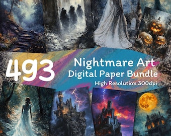 Nightmare Art Digital Paper Bundle: 493 Gothic Scrapbooking Pages (Digital Download)