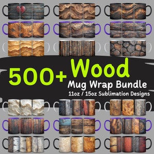 500+ houtstructuur mok wrap ontwerp, koffiemok, sublimatiebundel, commercieel gebruik, natuurlijke nerfpatronen, houten achtergrond, echt hout