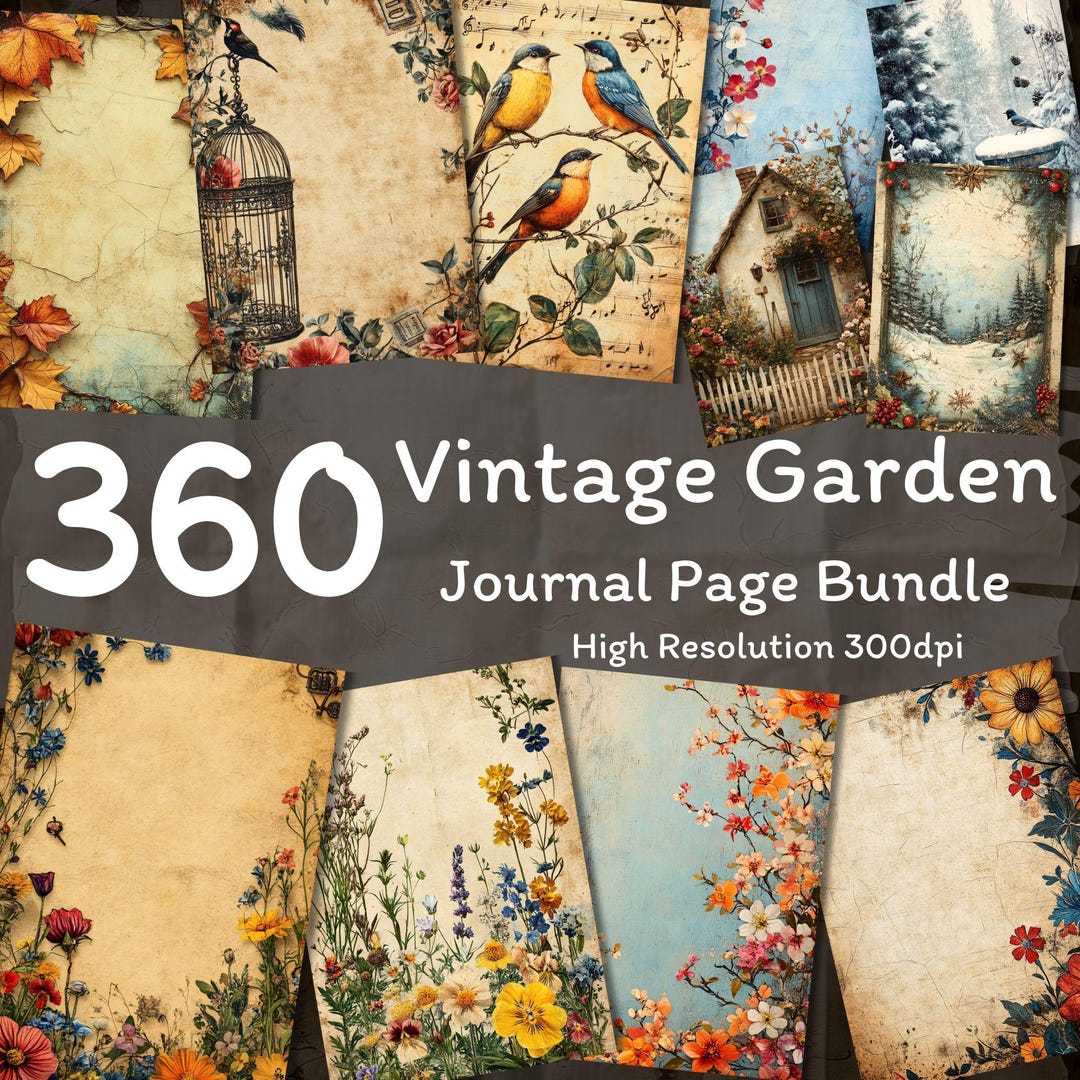 Vintage Garden Junk Journal Pages: Printable Ephemera (commercial Use ...