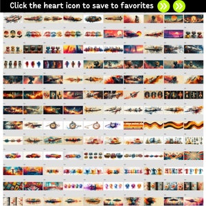 K&ouml;nnte beinhalten: Eine Sammlung von 100 Aquarellbildern mit verschiedenen Themen, darunter Roboter, Raumschiffe, Uhren, Autos und Kaffee. Die Bilder sind in einem Raster angeordnet und alle im gleichen Stil gehalten.