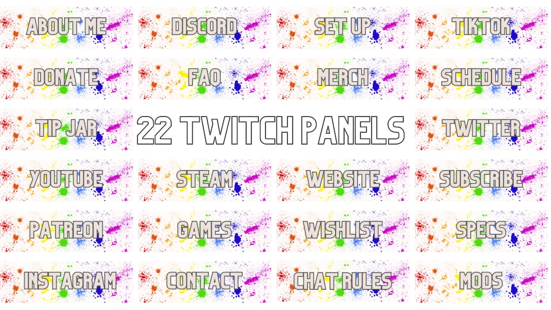 Rainbow Paint Twitch Panels - Etsy