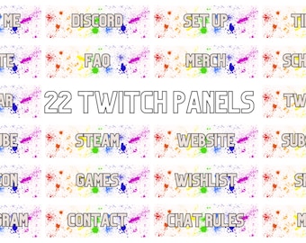 Paneles de Twitch de pintura arcoíris