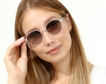 Turais-kristallen ronde zonnebril, gepolariseerde lenzen, UV400, stijlvol, modieuze zonnebril, zonnebrilbril, coole dames- en herenaccessoires
