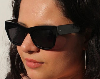 Tracy Black Unisex Cateye Sunglasses, Polarized Lenses, UV400 Eyewear, Fashion Sunglasses, Sunglasses Goggles, Cool Women Accessories