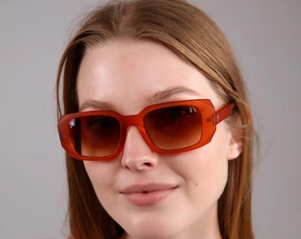 Phurad Brown Rectangle Sunglasses, Polarized Lenses, UV400, Stylish, Fashion Sunglasses, Sunglasses Goggles, Cool Women and Men Accessories