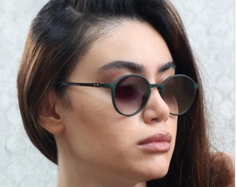 Patron Green Black Round Sunglasses, Polarized Lenses, UV400, Stylish Frames, Fashion Sunglasses Goggles, Cool Summer Accessories