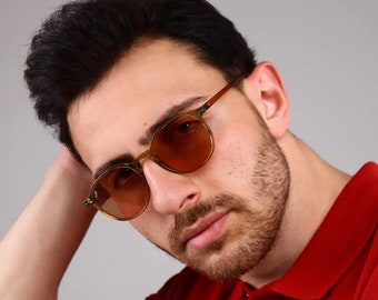 Sirius Green Brown Round Sunglasses, Polarized Lenses, UV400, Stylish, Fashion Sunglasses, Sunglasses Goggles, Cool Women Men Accessories