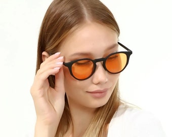 Round Circle Sunglasses for Women Men – Brown & Tortoise  display picture 2
