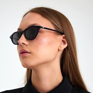 Hailey Black Cateye Unisex Sunglasses, Polarized Lenses, Fashion Sunglasses, Sunglasses Goggles, Cool Women Accessories, UV400 Eyewear