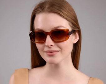 Phurad Brown Rectangle Sunglasses, Polarized Lenses, UV400, Stylish, Fashion Sunglasses, Sunglasses Goggles, Cool Women and Men Accessories