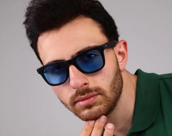 Occhiali da sole quadrati neri opachi senza tempo, lenti polarizzate, UV400, eleganti, occhiali da sole alla moda, occhiali da sole, fantastici accessori unisex