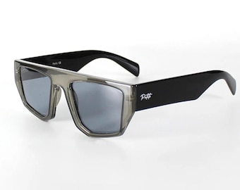 Sahrp Grå Svarta Unisex Solglasögon, Trendiga Geometriska Glasögonbågar, Polariserade Glas, UV400, Moderiktiga Solglasögon, Solglasögonglasögon