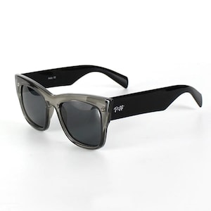 Mega Gray Black Unisex Cateye Sunglasses, Polarized Lenses, UV400 Eyewear, Fashion Sunglasses, Sunglasses Goggles, Cool Women Accessories