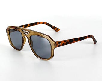 Mage Brown Leopard Unisex Aviator Sunglasses, Polarized Lenses, Fashion Sunglasses, Cool Women Sunglasses, UV400 Lenses, Stylish Sunglasses