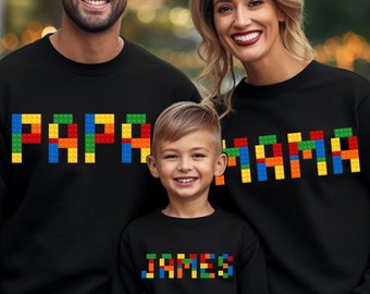 Building Blocks Family Matching Cotton Sweater, Birthday Gift