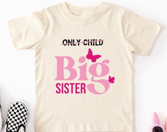Organic Cotton Big Sister Announcement Shirt, Baby New Sister Outfit