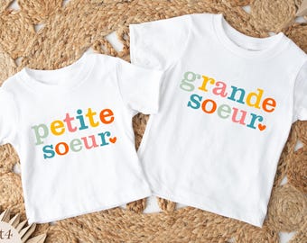 Chemises Sister en coton bio, tenues assorties Grande Soeur Petite Soeur