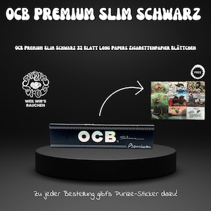 Cartine per sigarette OCB Premium Slim nere da 32 fogli