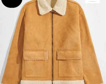 Frauen Leder mit Fell Winterjacke Weihnachtsspezial