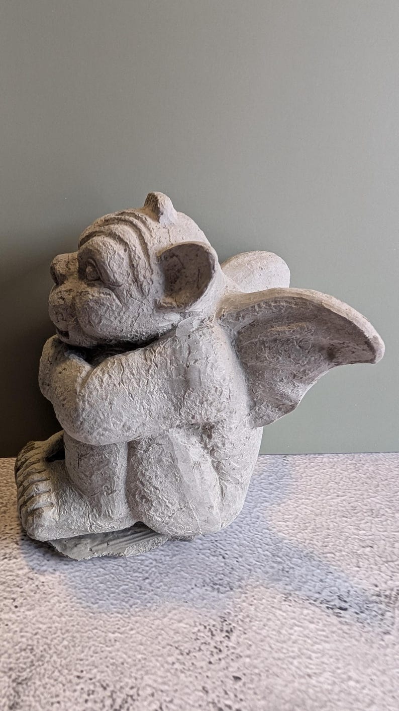 NEW** Handcrafted Concrete Watchful Gargoyle Figurine/statue - Etsy