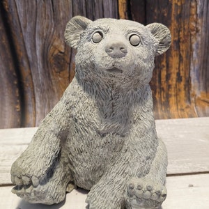 Handcrafted Concrete Baby Bear Statue