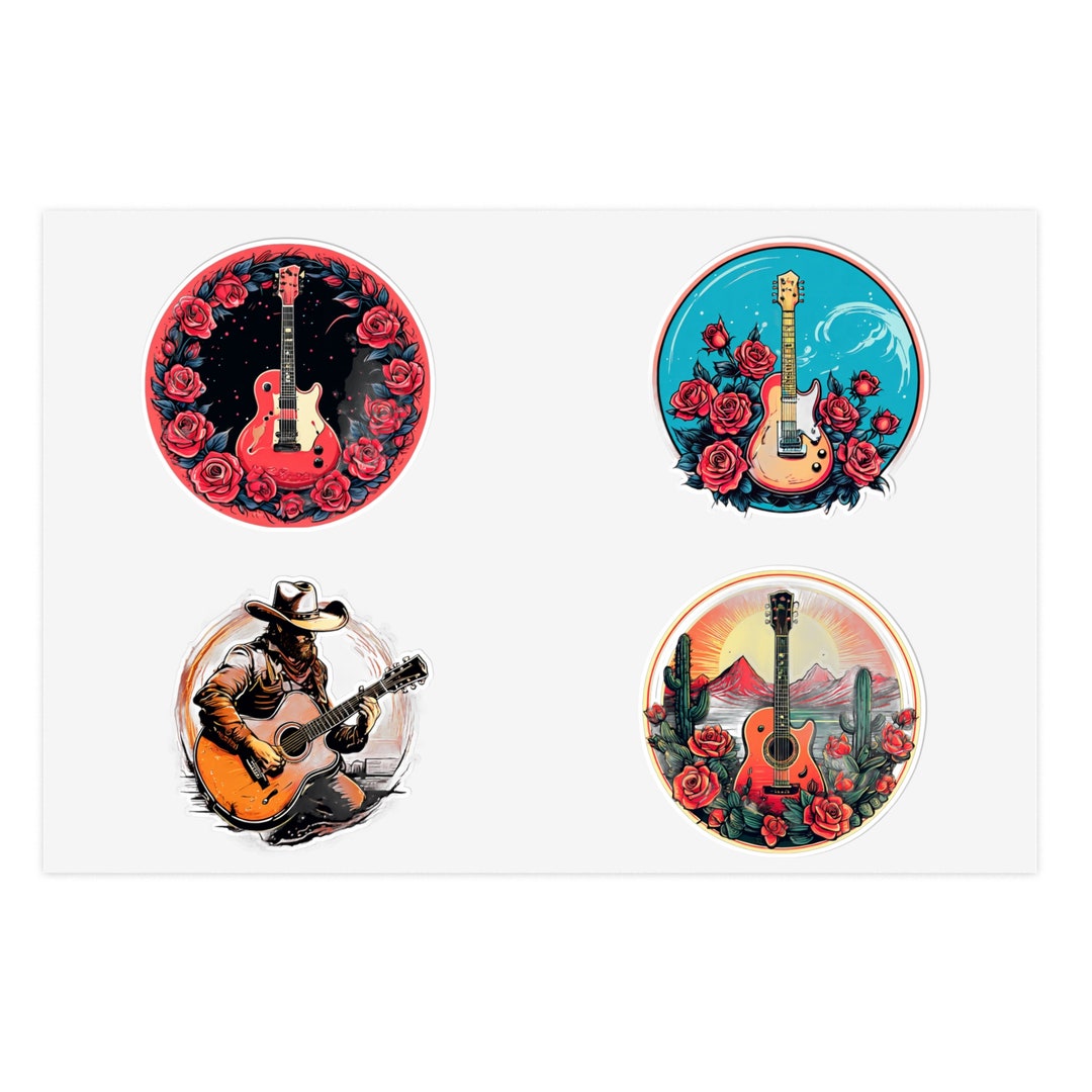 Guitar Stickers Rustic Design Guitar Player Accessory for Guitar Case
