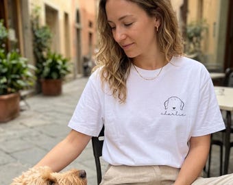 Personalisiertes T-Shirt Hund mit Hundeohren & Name | Shirt mit Name | Hundemama Shirt | Geschenk Hundeliebhaber