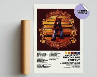 Kanye West Poster / The College Dropout Poster / Album Cover Poster Poster Print Wall Art, Custom Poster, The College Dropout, Yeezus