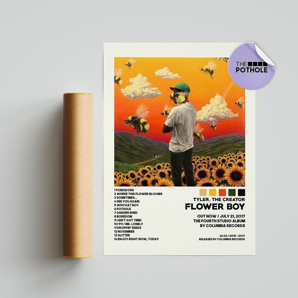 Affiche de Tyler, le créateur / Affiche Flower Boy / Affiche de couverture d'album, Affiche imprimée, Art mural, Affiche personnalisée, Décoration d'intérieur, Tyler le Créateur