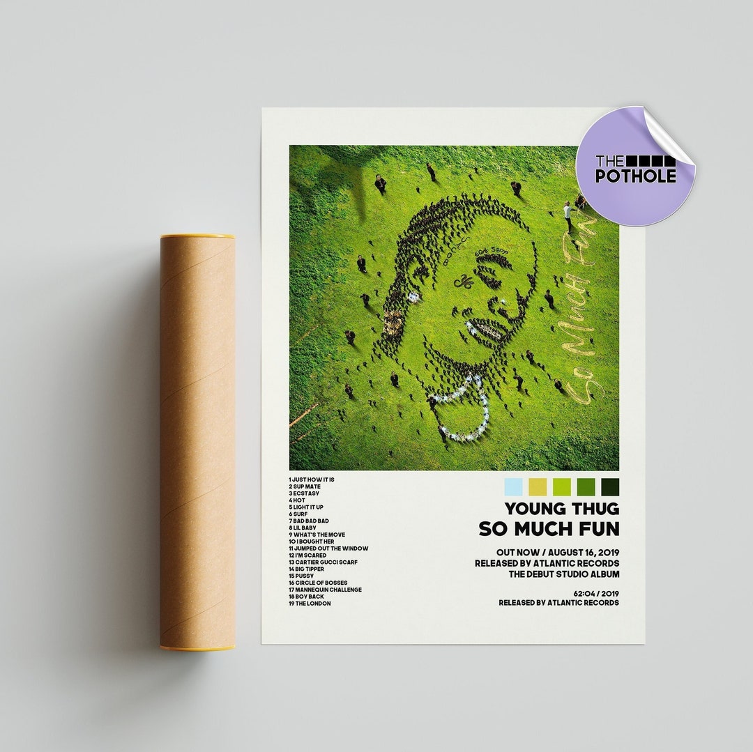 MHUYGGU Poster Young Thug Album für Geschäft, dekoratives Leinwandposter, Wandkunst, Dekor, Wohnen, modern, Familienschlafzimmer, Dekoration, Poster, 40 x 60 cm, ungerahmter Stil