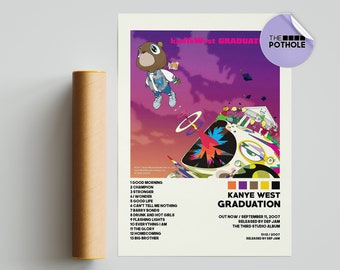 Kanye West Poster / Kanye West Graduation Poster / Album Cover Poster Poster Print Wall Art, Custom Poster, Home Decor