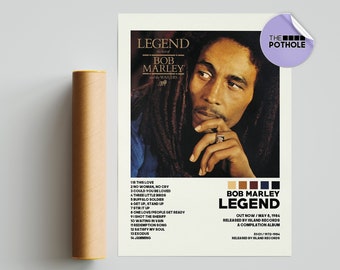 Bob Marley Posters /Legend Poster / Album Cover Poster, Poster Print Wall Art, Custom Poster, Home Decor, Bob Marley