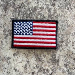 American Flag Patch Black - Blue With Black Boarder 3.25