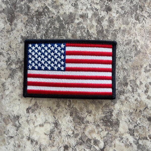 American Flag Patch 3x2 with Black Border