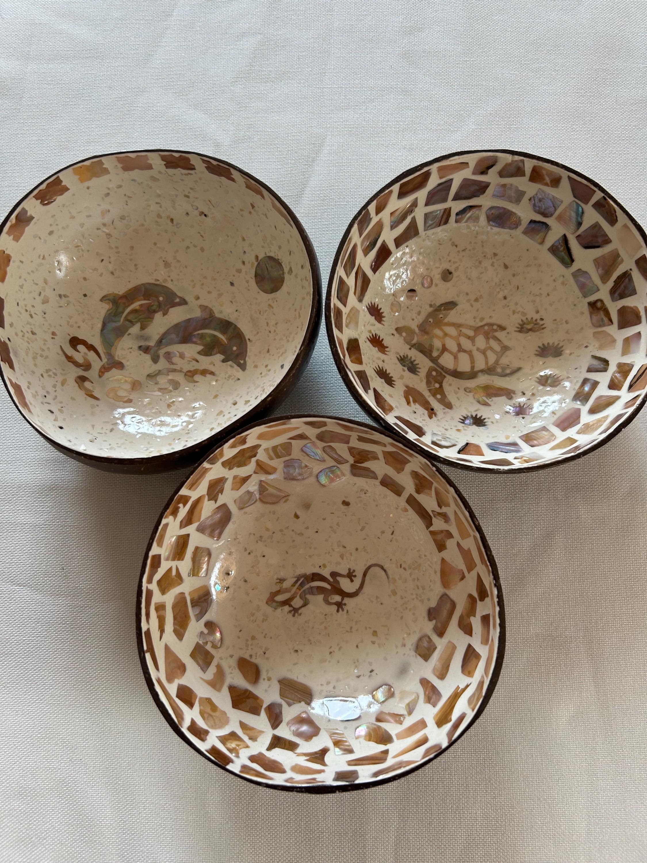 Coconut shell mother of pearl, coconut shell, coconut shell, coconut bowl, bowl, coco bowl, bowl, coconut shell animal pattern, cereal bowl
