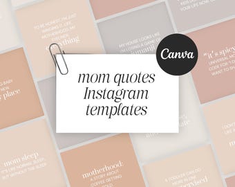 Mom Quotes Instagram Canva Templates, Motherhood Social Media Posts, Mom Blogger Canva Templates, Editable Instagram Template